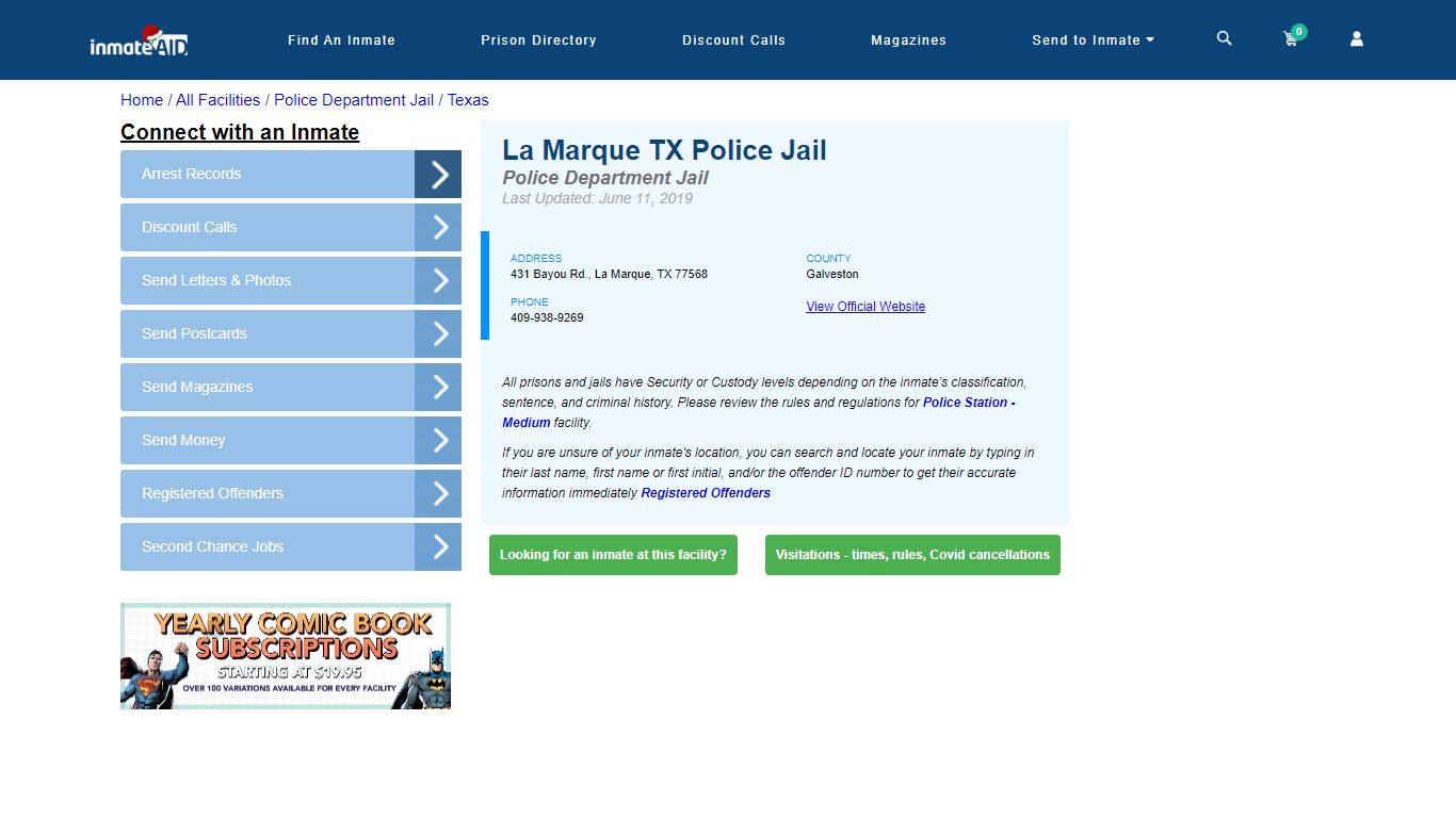 La Marque TX Police Jail & Inmate Search - La Marque, TX
