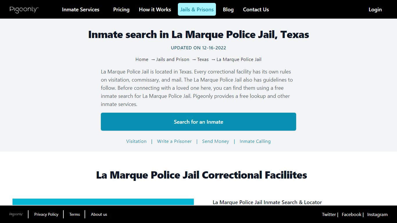 Inmate Search La Marque Police Jail, Texas | Pigeonly